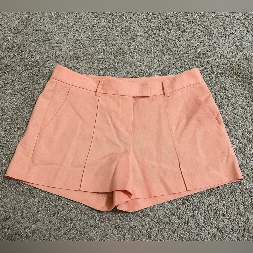 Theory Peach High-Waist Tailored Shorts Chino Women's Size 6 Business Minimalist